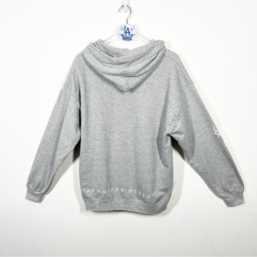 Jennifer Meyer Women's Size Large Grey White Good Luck Charm Hoodie Sweatshirt - Picture 8 of 16